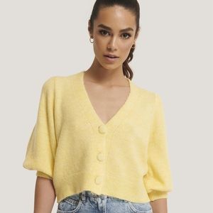 Mango Puff Sleeve Cardigan